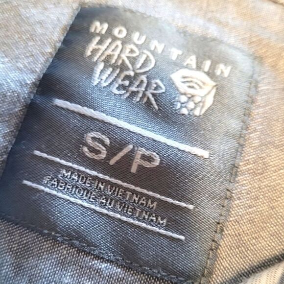 Mountain Hardwear Small Gray Striped Short Sleeve Button Up - Picture 2 of 5